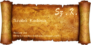 Szabó Kadosa névjegykártya