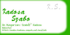 kadosa szabo business card